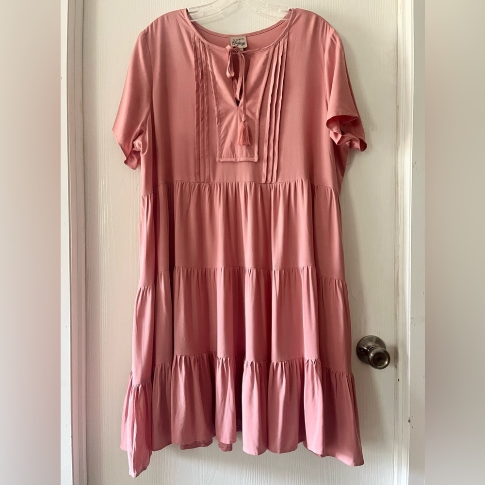 Como Vintage Pink Tiered Women’s Dress